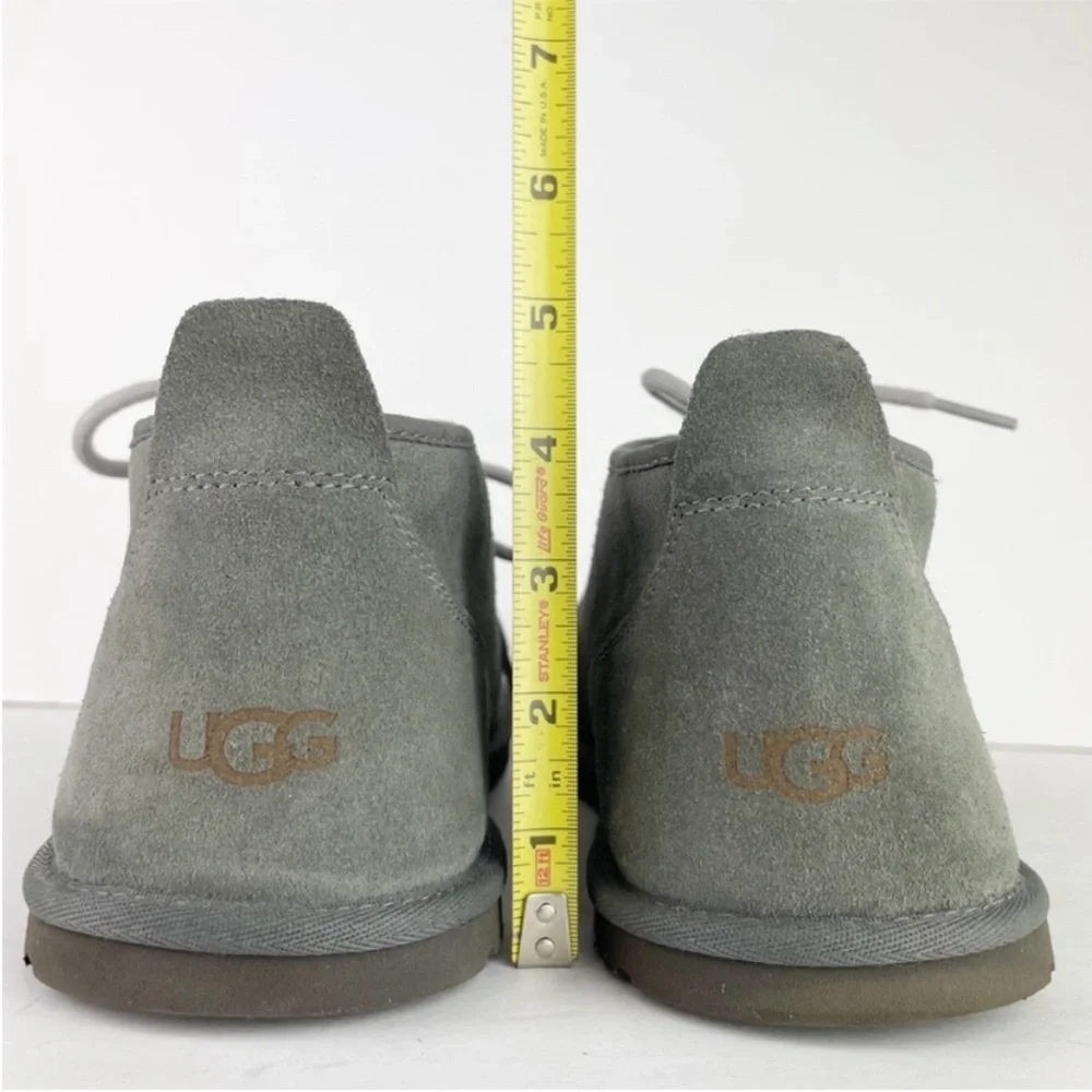 UGG Neumel Charcoal Gray Suede Leather Shearling Lace Up Warm Cozy Ankle Boots